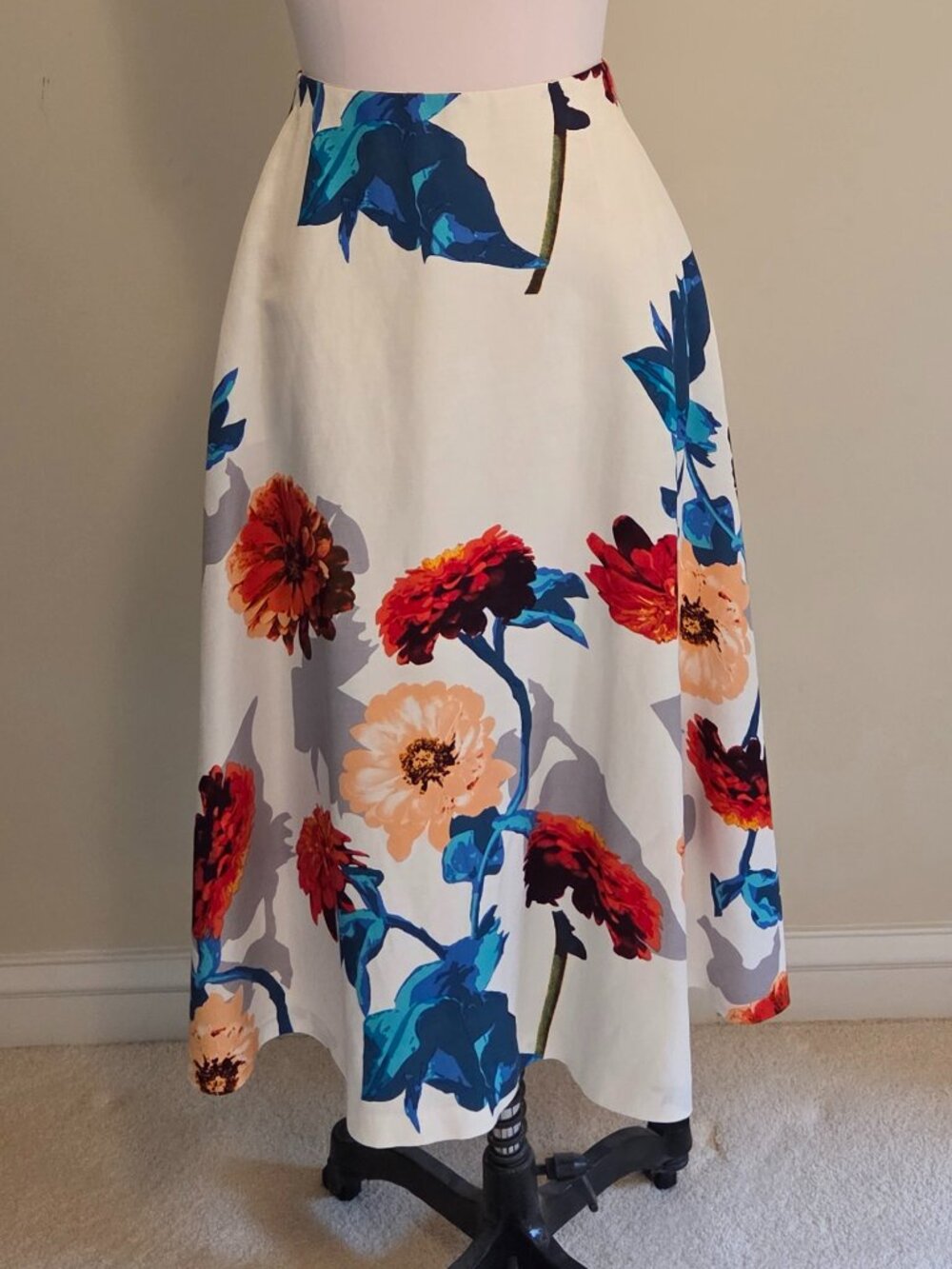 Banana Republic White Floral Skirt